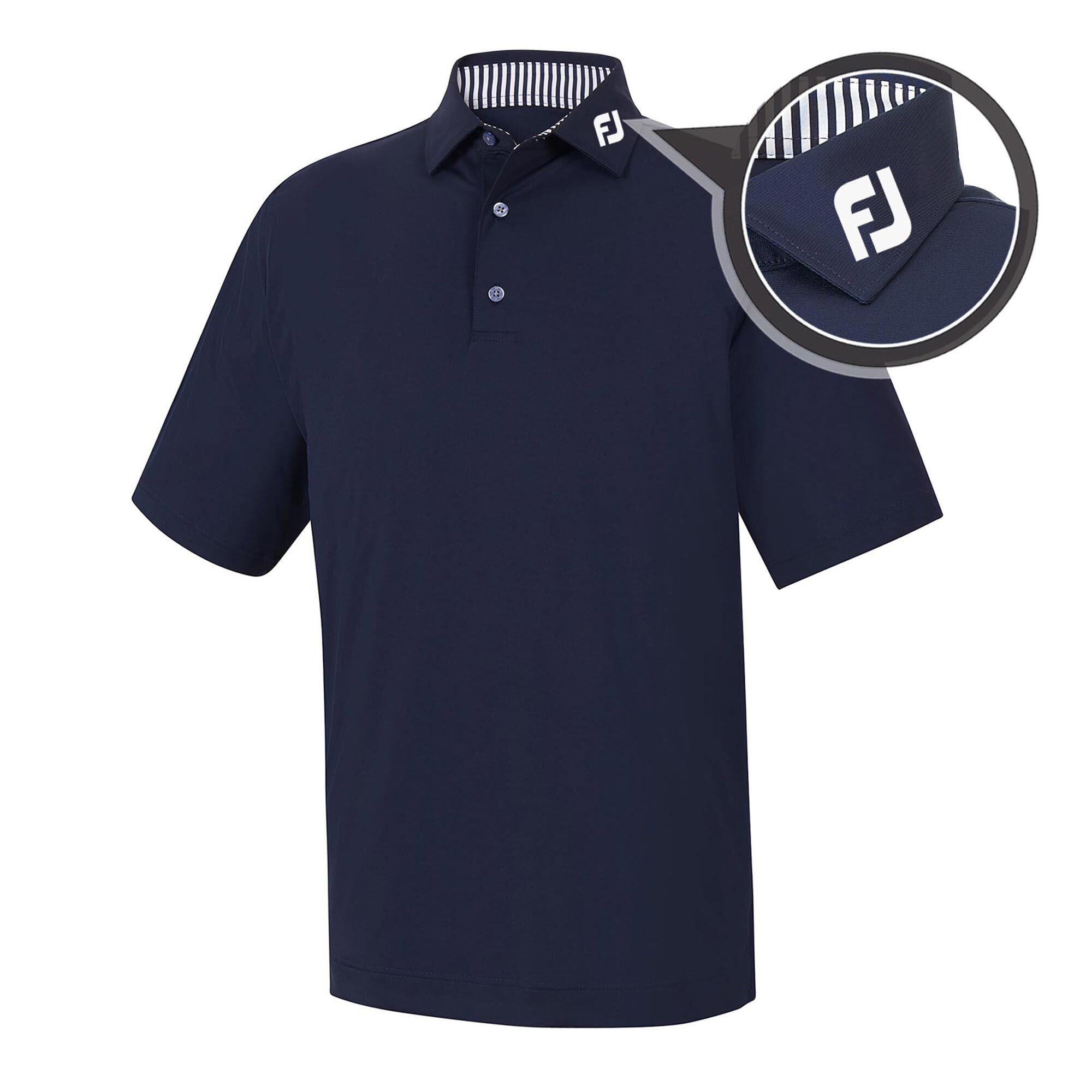 Solid Lisle Self Collar FJ Tour Logo FootJoy